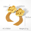 Wholesale Electroplated Geometric Stainless Steel Women's Long Tassel Earrings