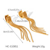 Wholesale Electroplated Geometric Stainless Steel Women's Long Tassel Earrings