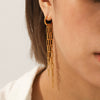Wholesale Electroplated Geometric Stainless Steel Women's Long Tassel Earrings