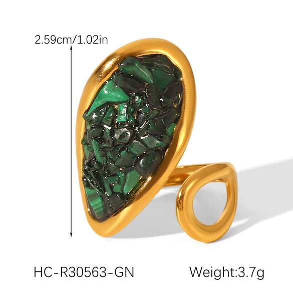 Wholesale Electroplated Geometric Stainless Steel Women's Open Ring Retro Jewelry
