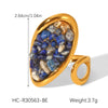 Wholesale Electroplated Geometric Stainless Steel Women's Open Ring Retro Jewelry