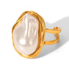 Wholesale Electroplated Geometric Stainless Steel Women's Ring Accessories