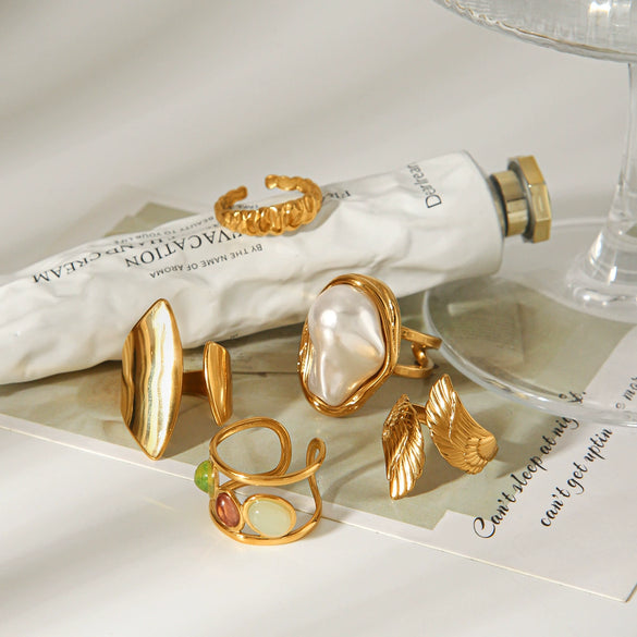 Wholesale Electroplated Geometric Stainless Steel Women's Ring Accessories