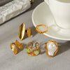 Wholesale Electroplated Geometric Stainless Steel Women's Ring Accessories