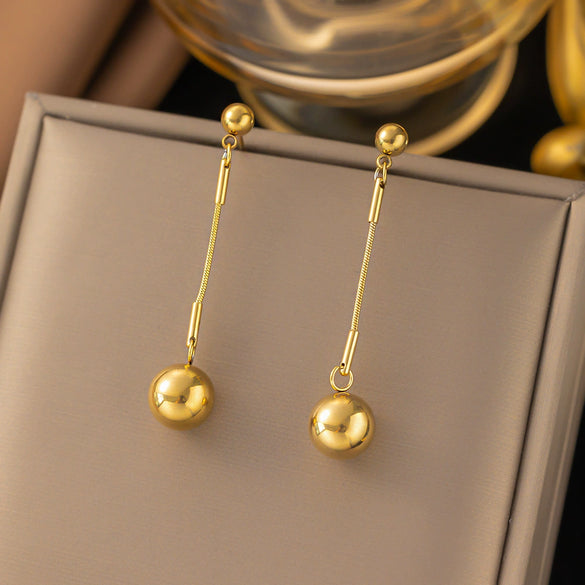 Wholesale Electroplated Geometric Titanium Steel And Stainless Steel Earrings For Women With Fresh And Minimalist Style