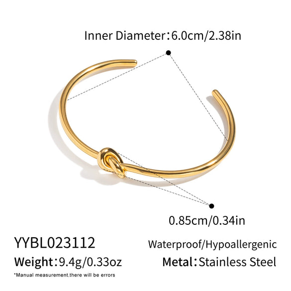 Wholesale Electroplated Geometric Twist Knotted Stainless Steel Bracelet Jewelry For Women