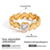 Wholesale Electroplated Geometric White Zircon Stainless Steel Women's Ring With Simple And Exquisite Design