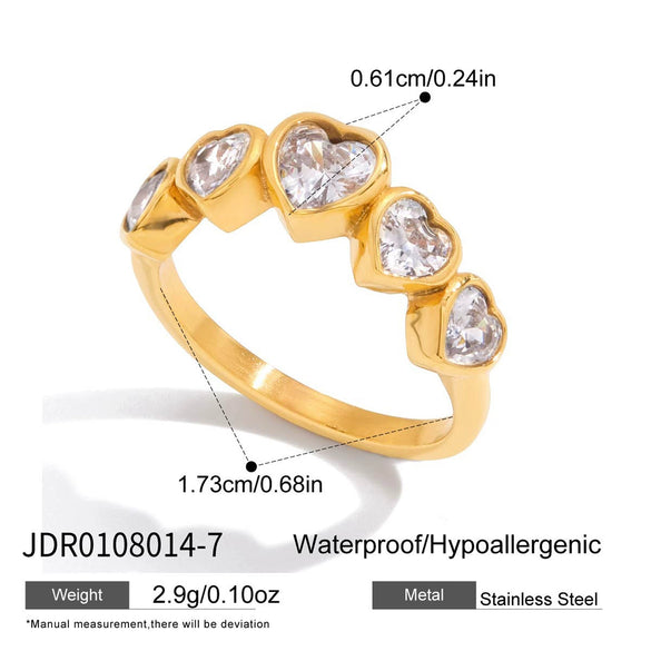 Wholesale Electroplated Geometric White Zircon Stainless Steel Women's Ring With Simple And Exquisite Design