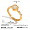 Wholesale Electroplated Geometric White Zircon Stainless Steel Women's Ring With Simple And Exquisite Design