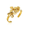 Wholesale Electroplated Gold Colored Open Flower Stainless Steel Bracelet Jewelry