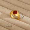 Wholesale Electroplated Heart Shape Geometric Titanium Steel Open Ring For Women And Unisex Ins Style Jewelry