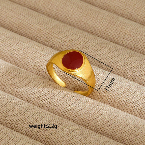 Wholesale Electroplated Heart Shape Geometric Titanium Steel Open Ring For Women And Unisex Ins Style Jewelry