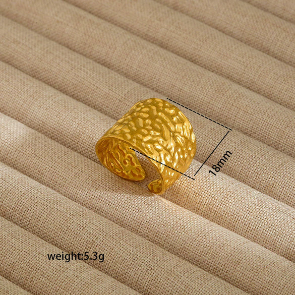 Wholesale Electroplated Heart Shape Geometric Titanium Steel Open Ring For Women And Unisex Ins Style Jewelry
