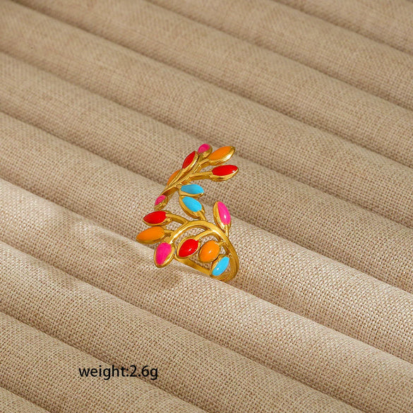 Wholesale Electroplated Heart Shape Geometric Titanium Steel Open Ring For Women And Unisex Ins Style Jewelry