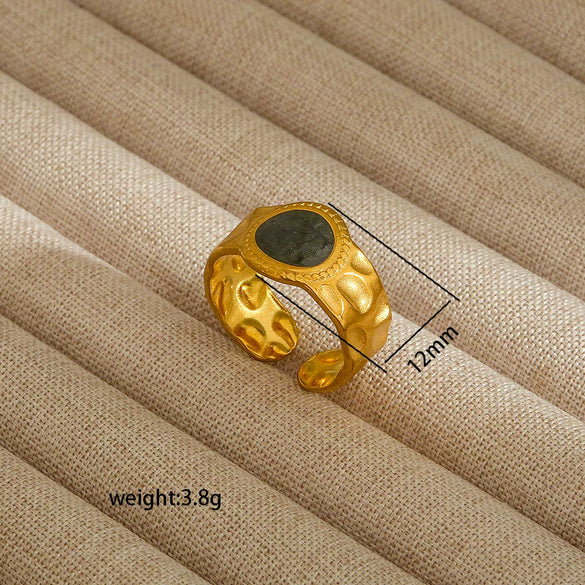 Wholesale Electroplated Heart Shape Geometric Titanium Steel Open Ring For Women And Unisex Ins Style Jewelry