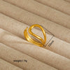 Wholesale Electroplated Heart Shape Geometric Titanium Steel Open Ring For Women And Unisex Ins Style Jewelry