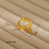 Wholesale Electroplated Heart Shape Geometric Titanium Steel Open Ring For Women And Unisex Ins Style Jewelry