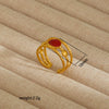 Wholesale Electroplated Heart Shape Geometric Titanium Steel Open Ring For Women And Unisex Ins Style Jewelry