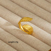 Wholesale Electroplated Heart Shape Geometric Titanium Steel Open Ring For Women And Unisex Ins Style Jewelry