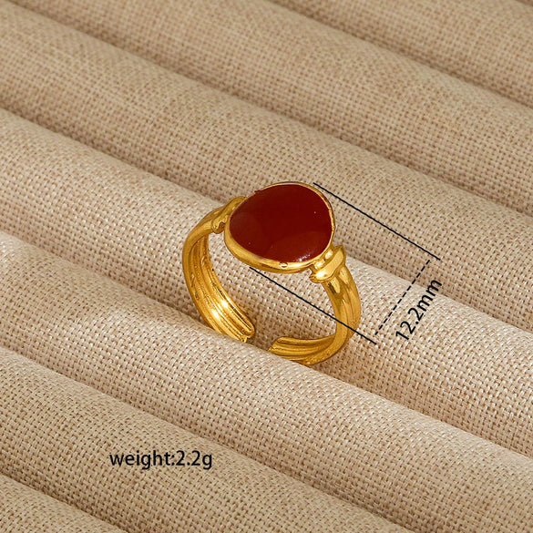 Wholesale Electroplated Heart Shape Geometric Titanium Steel Open Ring For Women And Unisex Ins Style Jewelry
