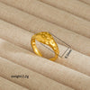 Wholesale Electroplated Heart Shape Geometric Titanium Steel Open Ring For Women And Unisex Ins Style Jewelry