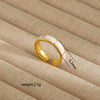 Wholesale Electroplated Heart Shape Geometric Titanium Steel Open Ring For Women And Unisex Ins Style Jewelry