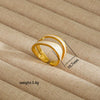 Wholesale Electroplated Heart Shape Geometric Titanium Steel Open Ring For Women And Unisex Ins Style Jewelry