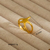 Wholesale Electroplated Heart Shape Geometric Titanium Steel Open Ring For Women And Unisex Ins Style Jewelry