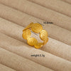 Wholesale Electroplated Heart Shape Geometric Titanium Steel Open Ring For Women And Unisex Ins Style Jewelry