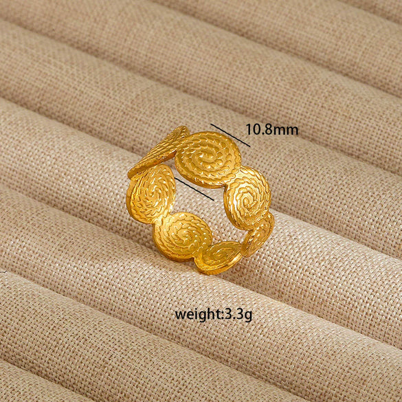 Wholesale Electroplated Heart Shape Geometric Titanium Steel Open Ring For Women And Unisex Ins Style Jewelry