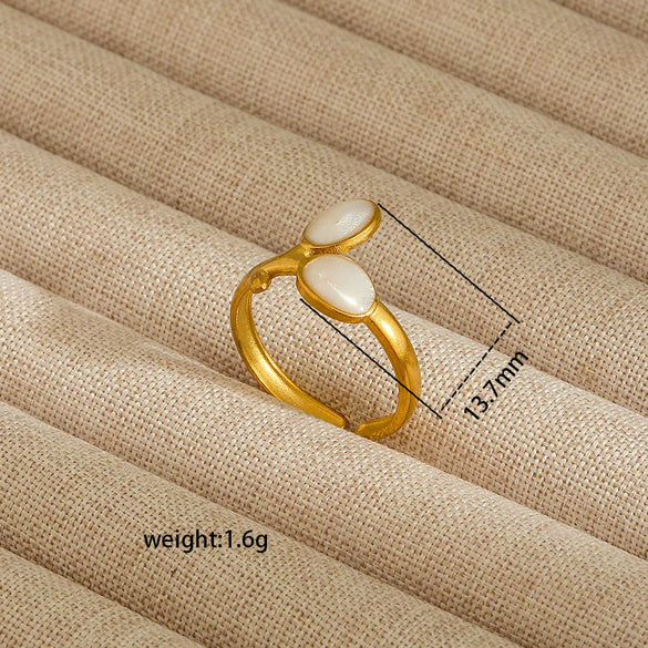 Wholesale Electroplated Heart Shape Geometric Titanium Steel Open Ring For Women And Unisex Ins Style Jewelry