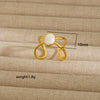 Wholesale Electroplated Heart Shape Geometric Titanium Steel Open Ring For Women And Unisex Ins Style Jewelry