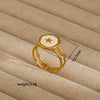 Wholesale Electroplated Heart Shape Geometric Titanium Steel Open Ring For Women And Unisex Ins Style Jewelry