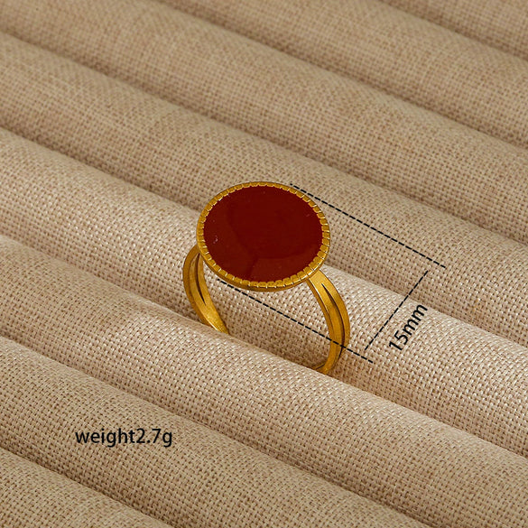 Wholesale Electroplated Heart Shape Geometric Titanium Steel Open Ring For Women And Unisex Ins Style Jewelry