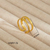 Wholesale Electroplated Heart Shape Geometric Titanium Steel Open Ring For Women And Unisex Ins Style Jewelry