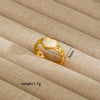 Wholesale Electroplated Heart Shape Geometric Titanium Steel Open Ring For Women And Unisex Ins Style Jewelry