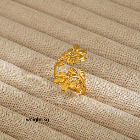Wholesale Electroplated Heart Shape Geometric Titanium Steel Open Ring For Women And Unisex Ins Style Jewelry