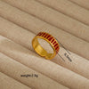 Wholesale Electroplated Heart Shape Geometric Titanium Steel Open Ring For Women And Unisex Ins Style Jewelry