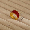 Wholesale Electroplated Heart Shape Geometric Titanium Steel Open Ring For Women And Unisex Ins Style Jewelry