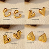 Wholesale Electroplated Heartshaped Stainless Steel Stud Earrings For Women
