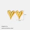 Wholesale Electroplated Heartshaped Stainless Steel Stud Earrings For Women