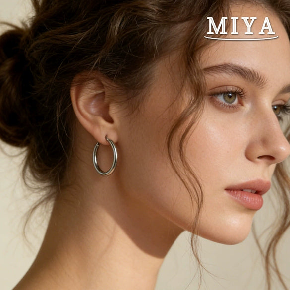 Wholesale Electroplated Hoop Earring Set For Unisex In Minimalist Geometric Stainless Steel Style With Vacuum Plating In The Furnace