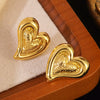 Wholesale Electroplated Ins Style Heart Shaped Stainless Steel Earrings For Women