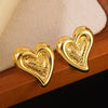Wholesale Electroplated Ins Style Heart Shaped Stainless Steel Earrings For Women