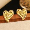 Wholesale Electroplated Ins Style Heart Shaped Stainless Steel Earrings For Women