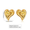 Wholesale Electroplated Ins Style Heart Shaped Stainless Steel Earrings For Women