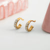 Wholesale Electroplated 18K Gold Geometric Stainless Steel Ear Clips For Women