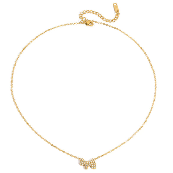 Wholesale Electroplated 18K Gold Stainless Steel Puppy Necklace For Women Fashion Jewelry
