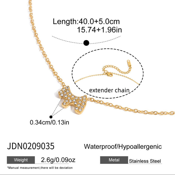 Wholesale Electroplated 18K Gold Stainless Steel Puppy Necklace For Women Fashion Jewelry