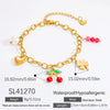 Wholesale Electroplated 18K Real Gold Stainless Steel Fruit Shape Pendant Bracelet For Women